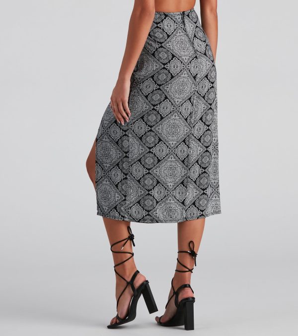 Challis Boho Slit Midi Skirt - Image 3