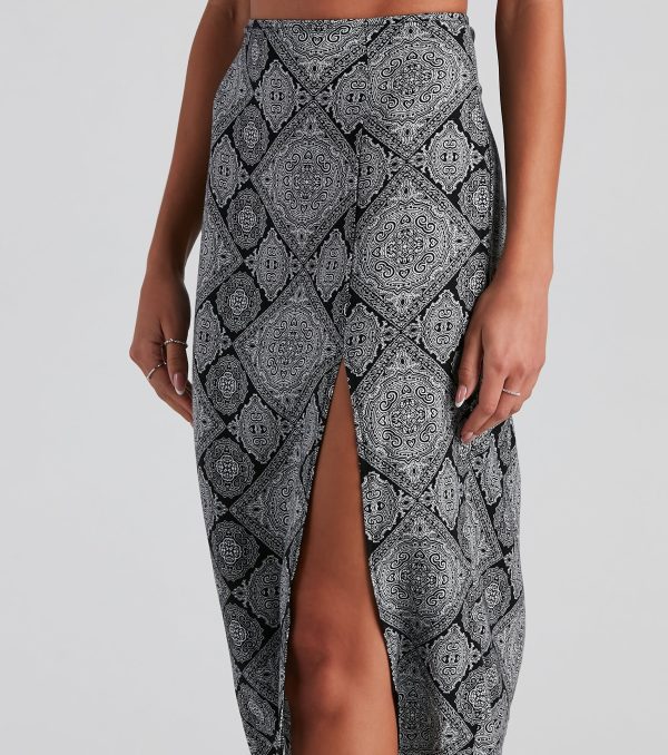 Challis Boho Slit Midi Skirt - Image 4