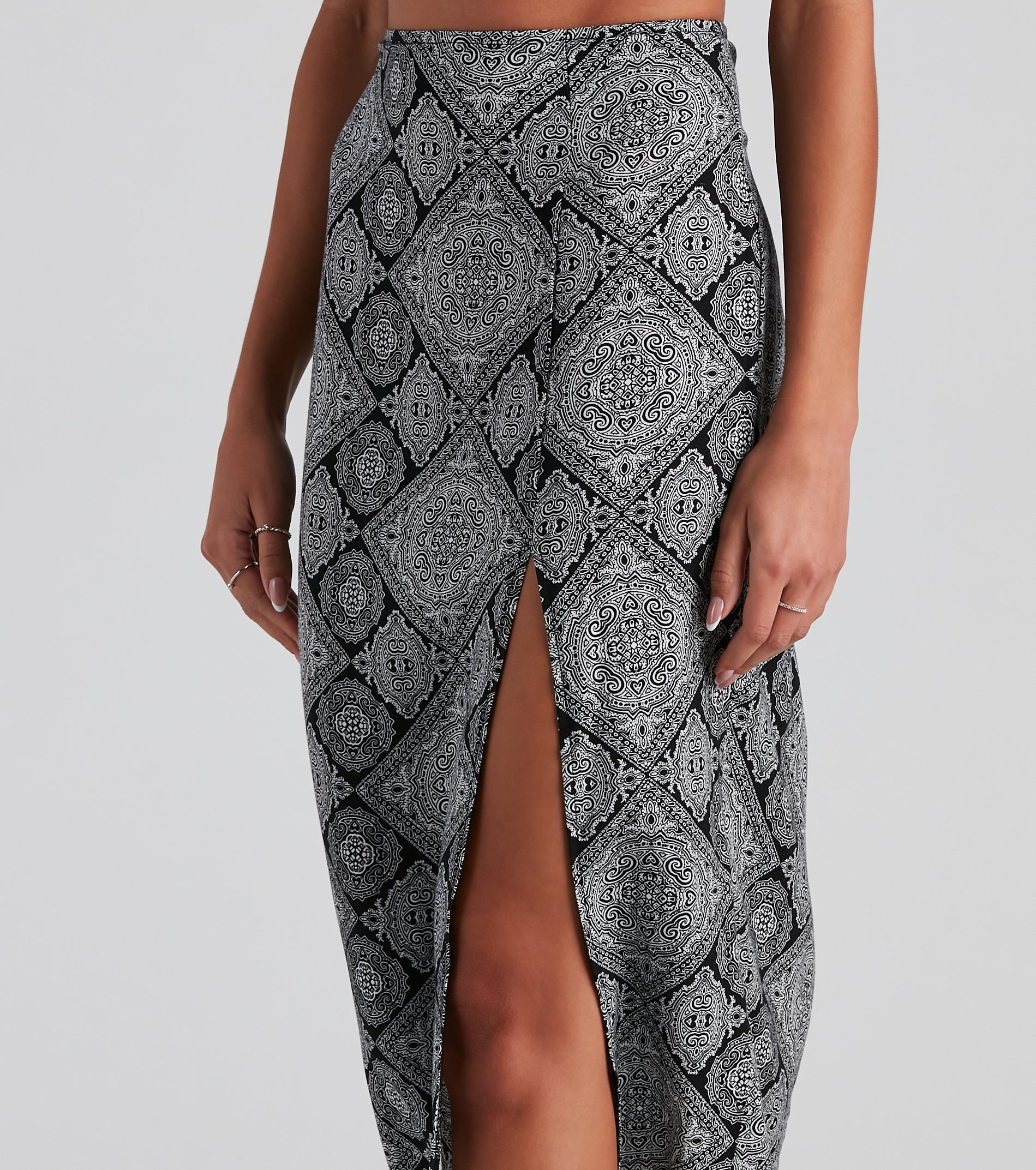 Challis Boho Slit Midi Skirt - Image 4