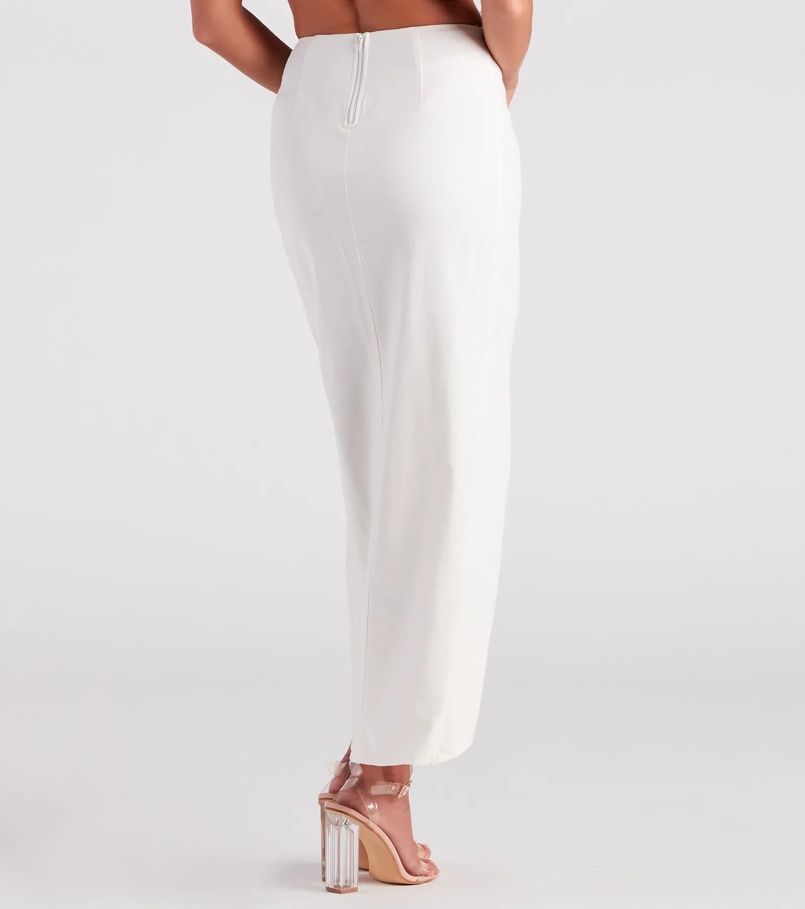 Summer Nights Linen High Slit Midi Skirt - Image 3