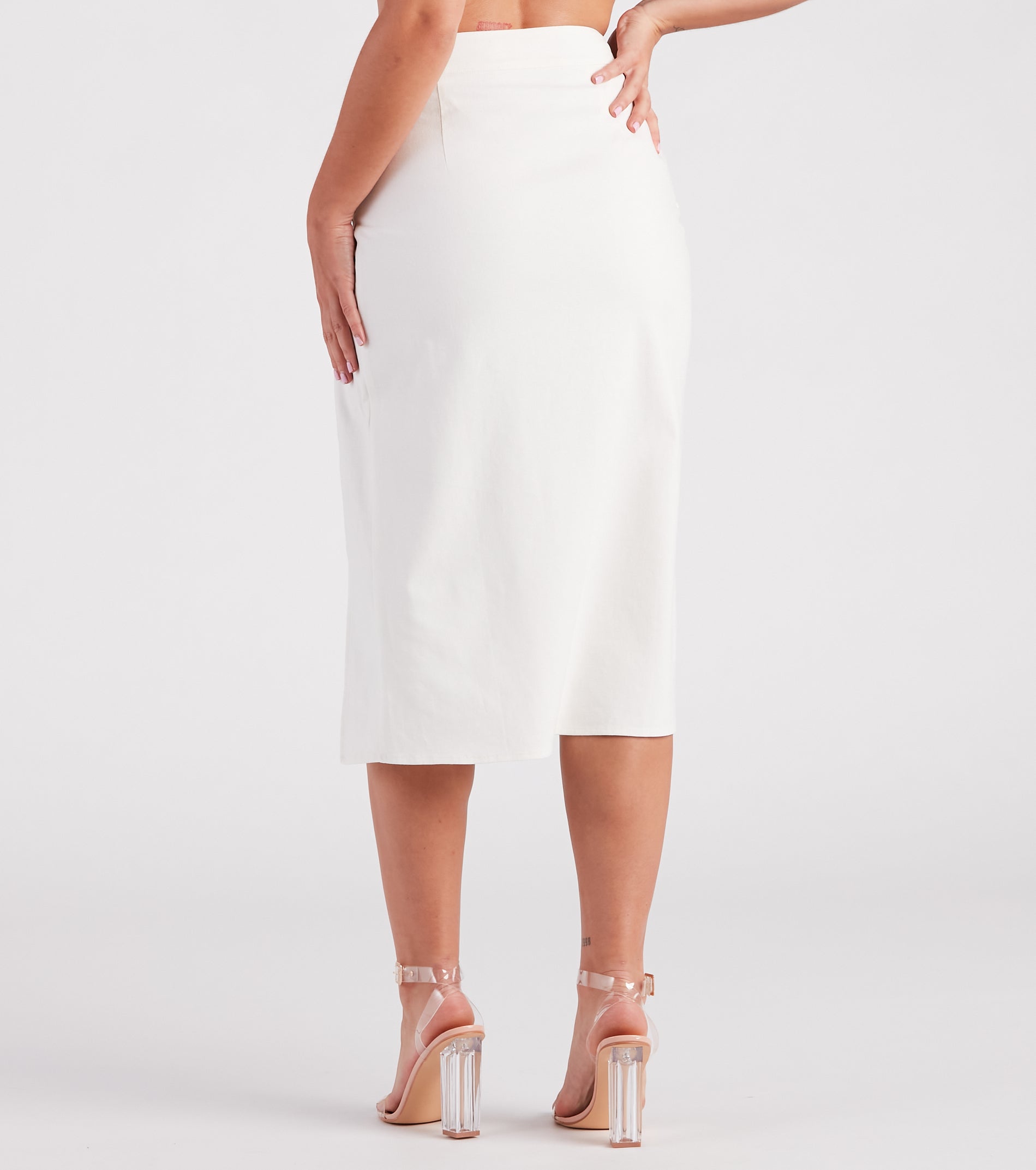 Many Admirers Linen Wrap Midi Skirt - Image 3