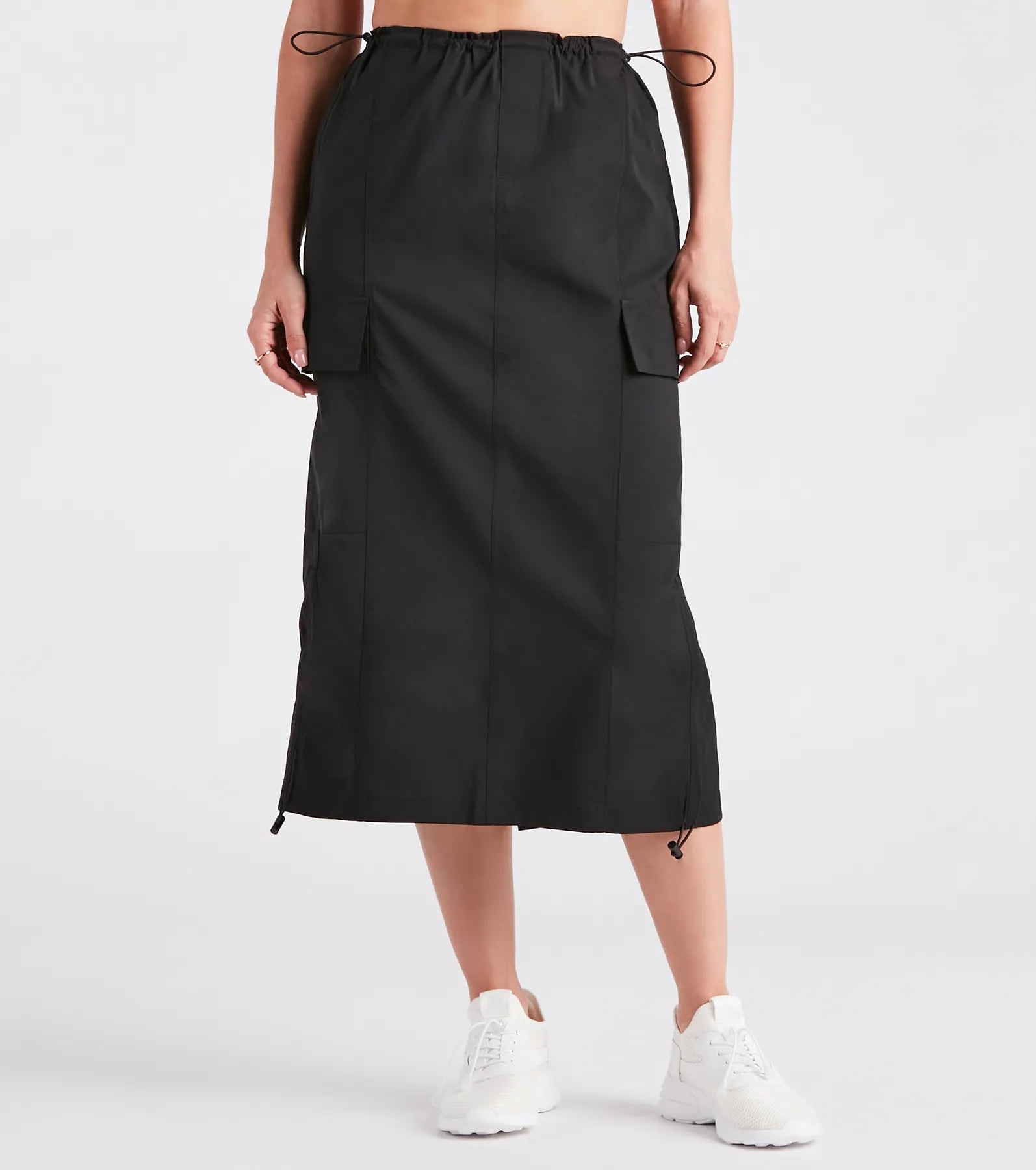 She's A Trendsetter Nylon Parachute Midi Skirt - Image 5