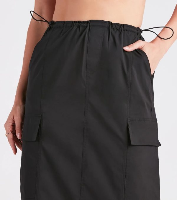 She's A Trendsetter Nylon Parachute Midi Skirt - Image 8