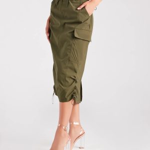 She's A Trendsetter Nylon Parachute Midi Skirt