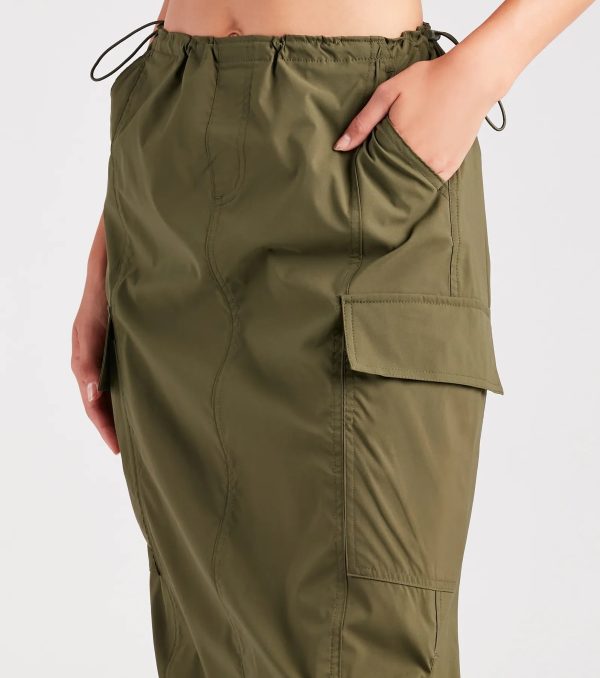 She's A Trendsetter Nylon Parachute Midi Skirt - Image 4