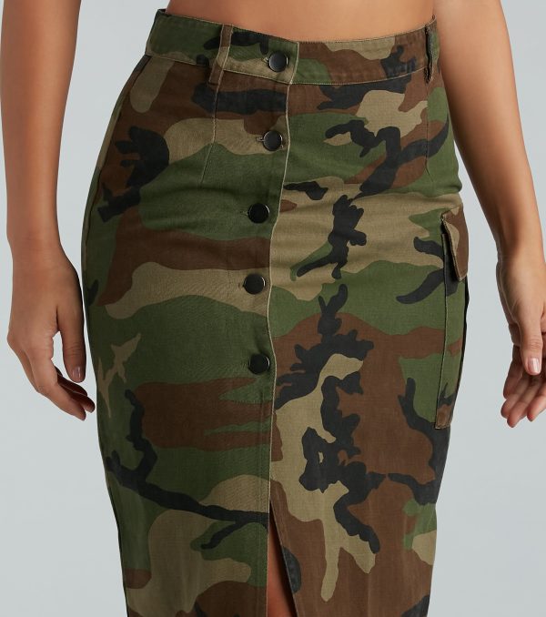 Commander In Cute Camouflage Cargo Maxi Skirt - Image 4