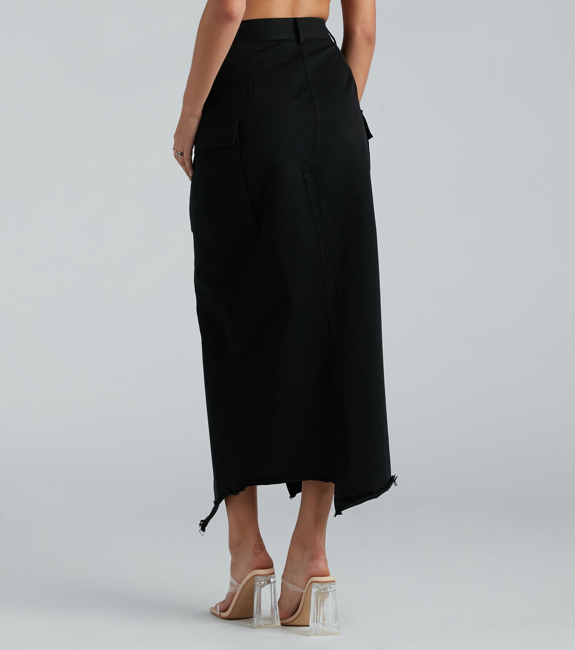Trendy Energy High Slit Cargo Maxi Skirt - Image 3