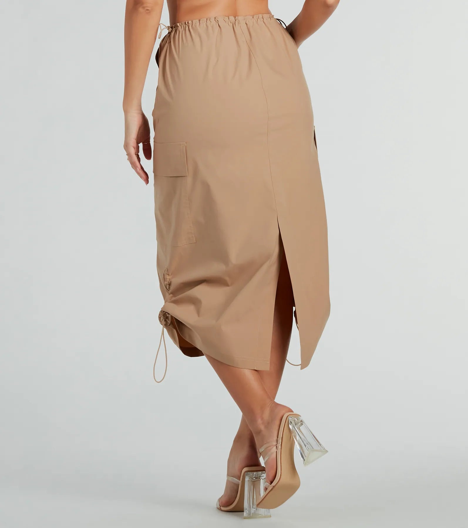 She's A Trendsetter Nylon Parachute Midi Skirt - Image 11