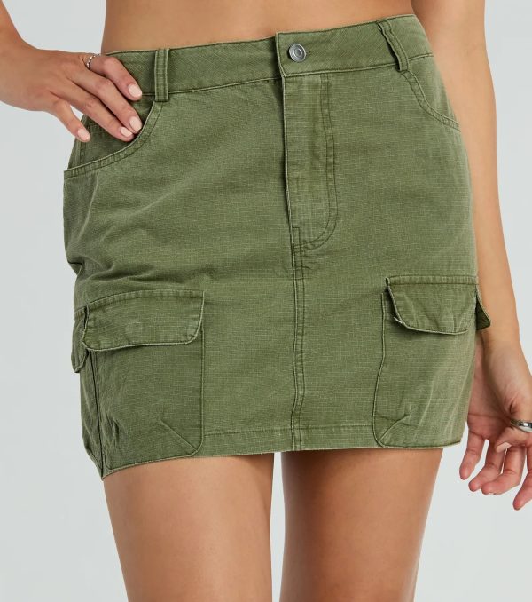 Attention Please High-Rise Cargo Mini Skirt - Image 2