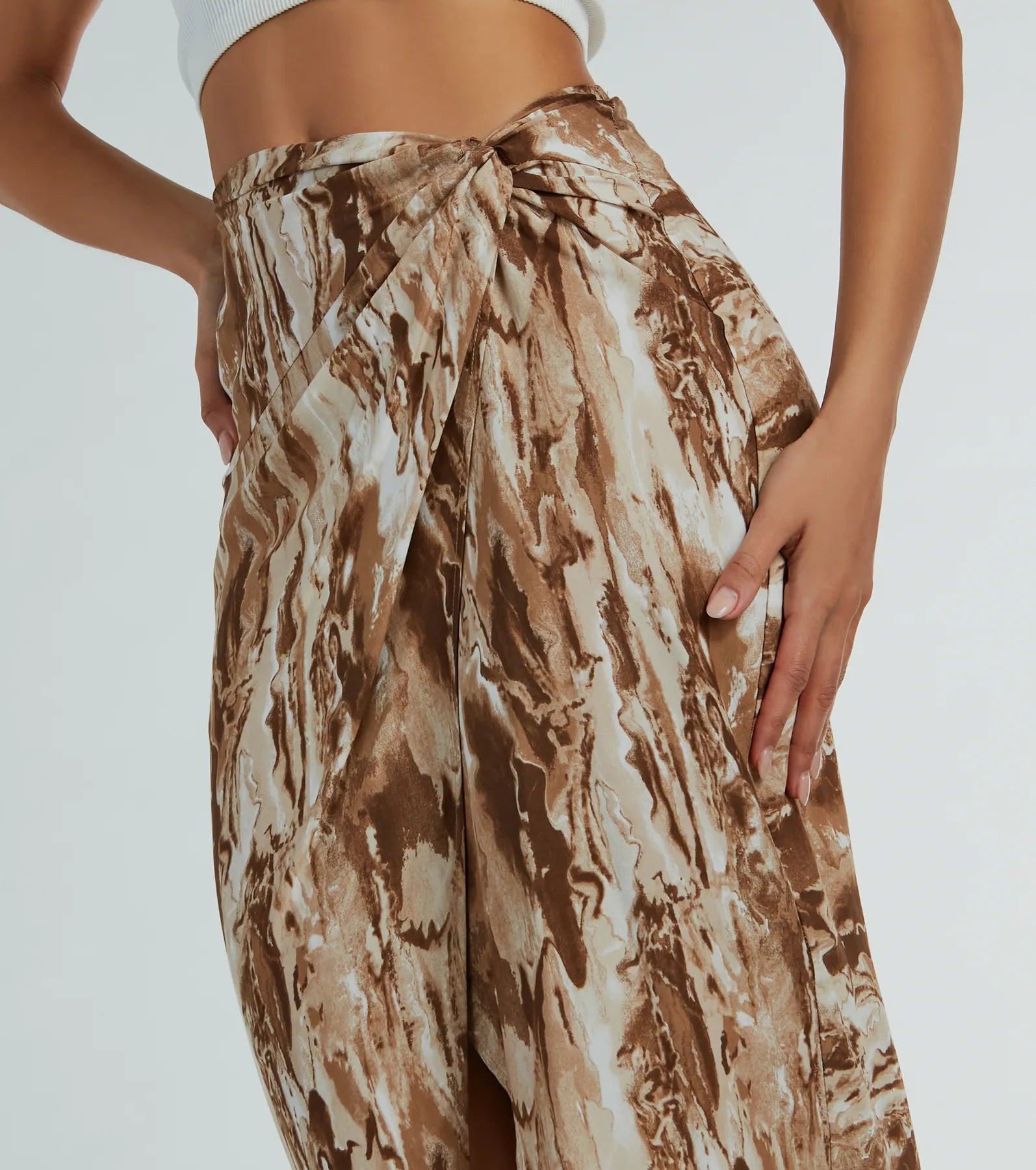 Drawn To You Marble Print Woven Midi Skirt - Image 4