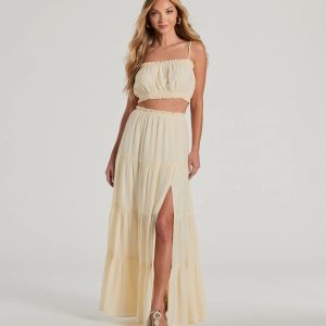 Romance For Two High Rise Slit Maxi Skirt