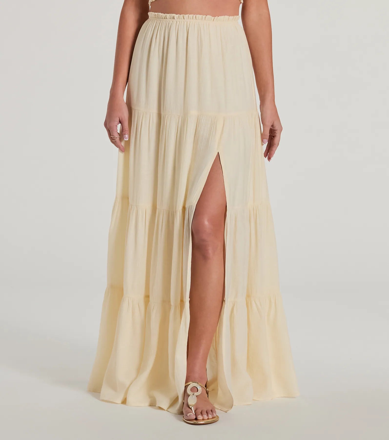 Romance For Two High Rise Slit Maxi Skirt - Image 4