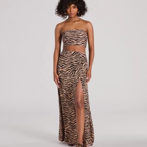 On The Prowl High Rise Zebra Maxi Skirt