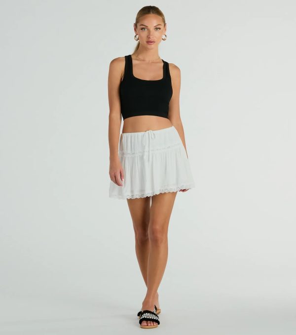 On The Prairie Lace Trim A-Line Mini Skirt - Image 5