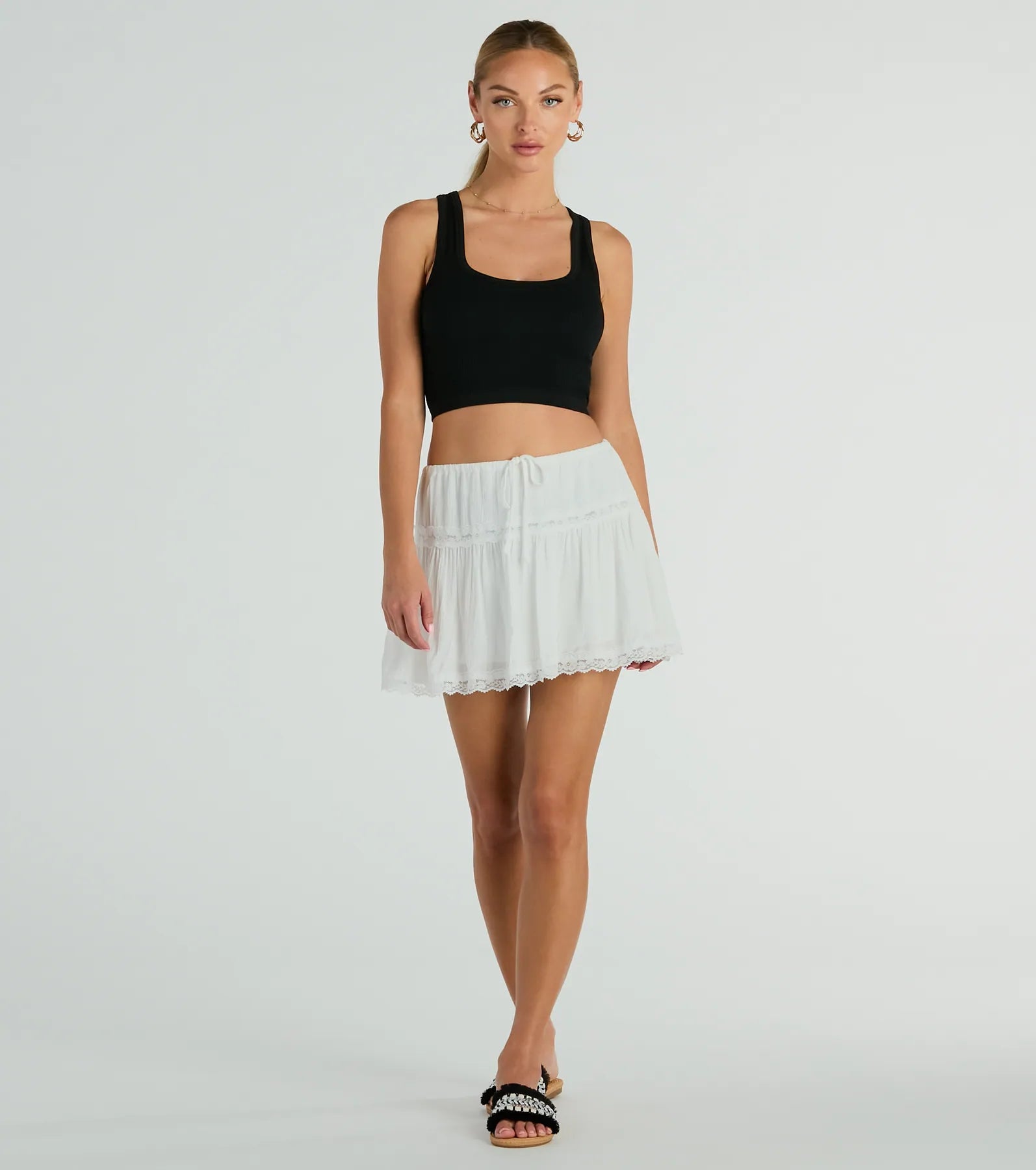 On The Prairie Lace Trim A-Line Mini Skirt - Image 5