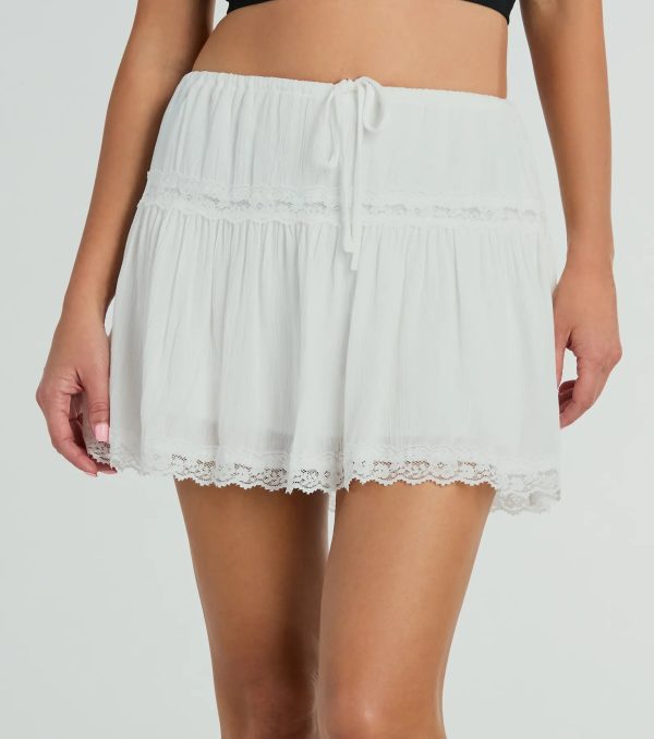 On The Prairie Lace Trim A-Line Mini Skirt - Image 6