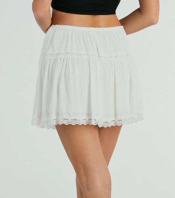 On The Prairie Lace Trim A-Line Mini Skirt - Image 7