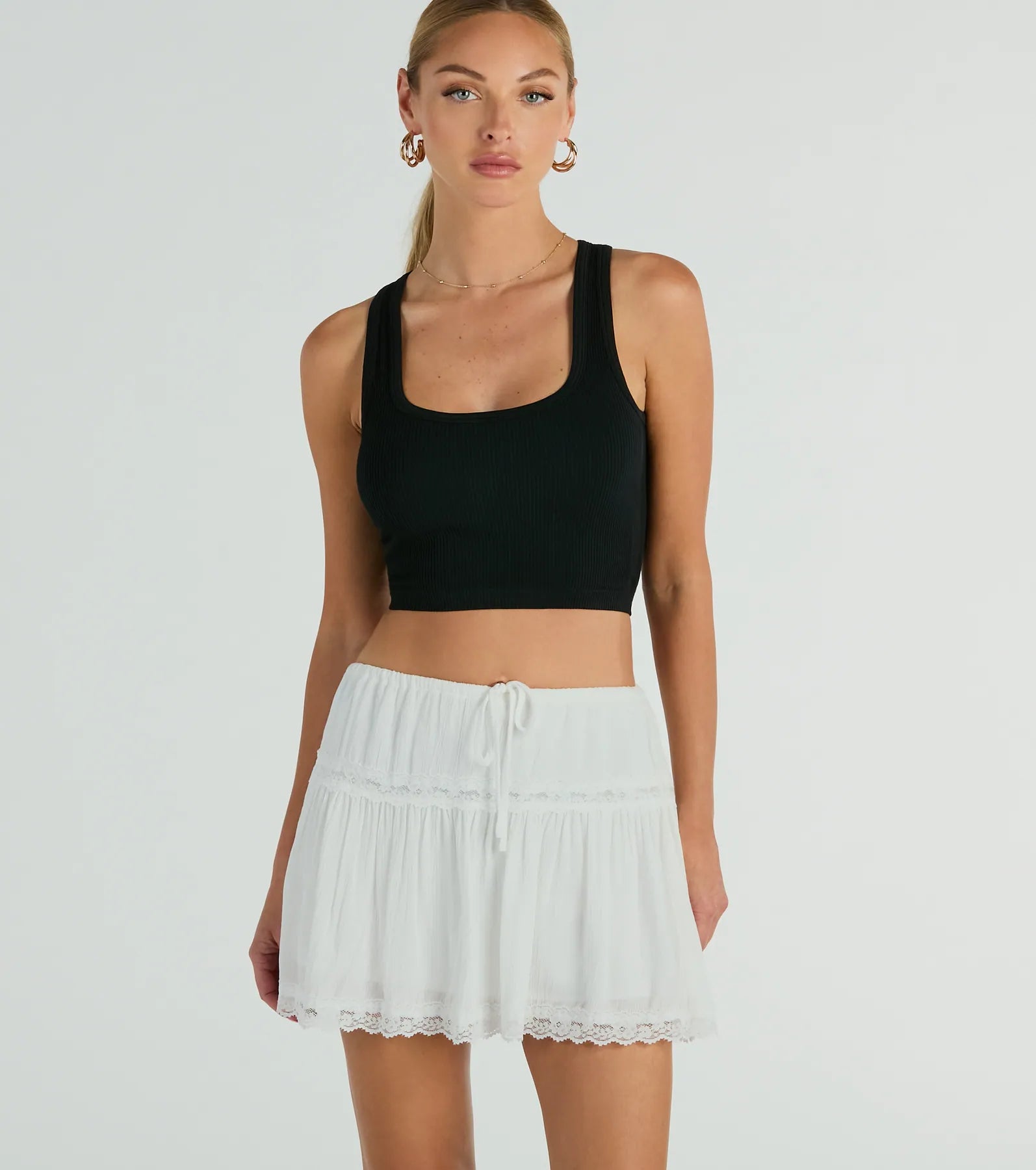On The Prairie Lace Trim A-Line Mini Skirt - Image 8