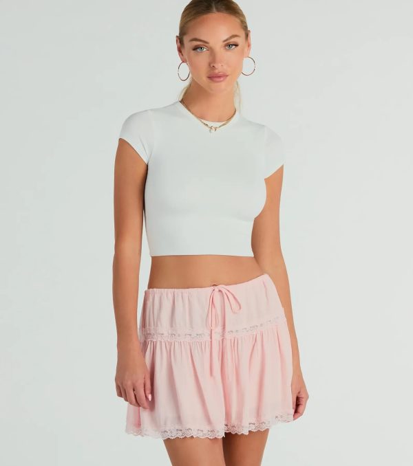 On The Prairie Lace Trim A-Line Mini Skirt - Image 4