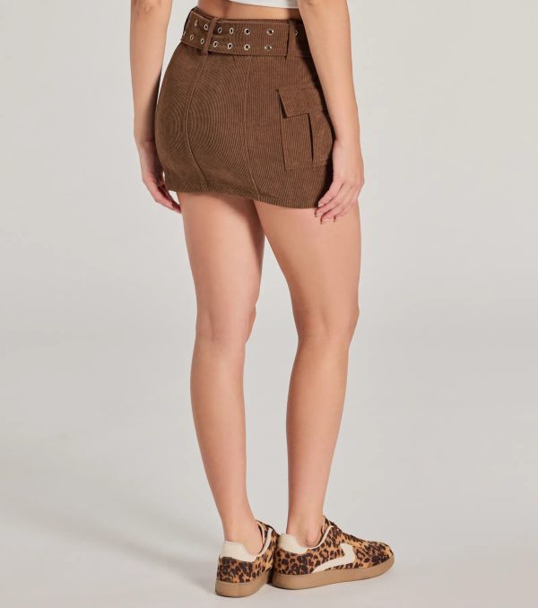 Cutest Season High-Rise Cargo Corduroy Mini Skirt - Image 2