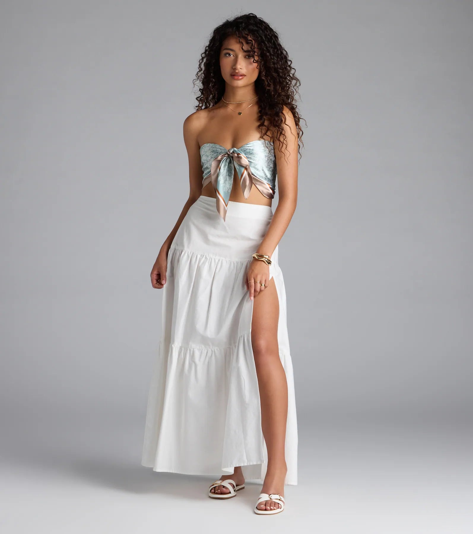 Breezy Babe High-Rise Slit Maxi Skirt - Image 2