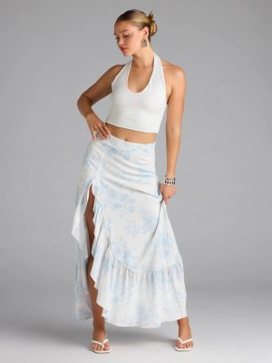 Whimsical Essence Ruffled Floral Maxi Skirt