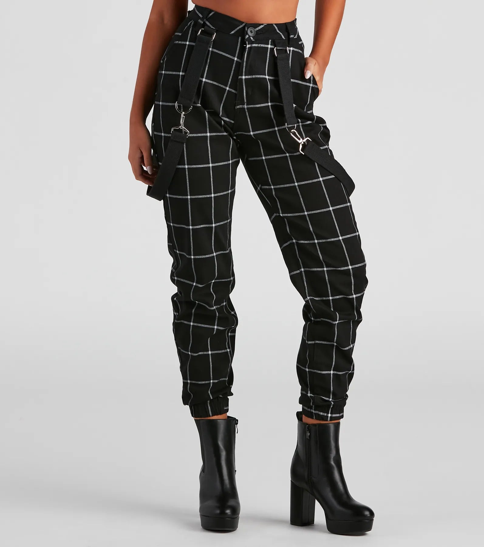 Gone Off The Grid Plaid Joggers - Image 2