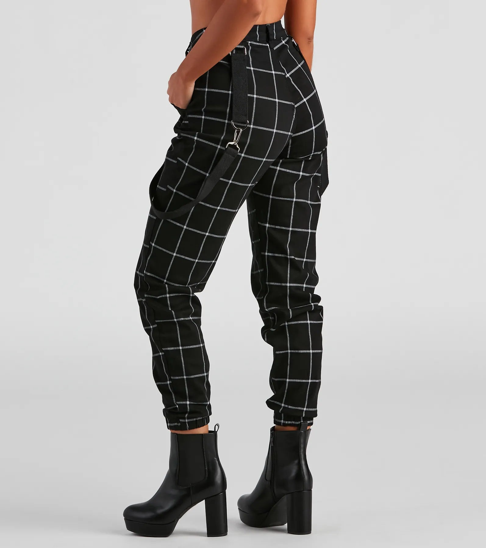 Gone Off The Grid Plaid Joggers - Image 3