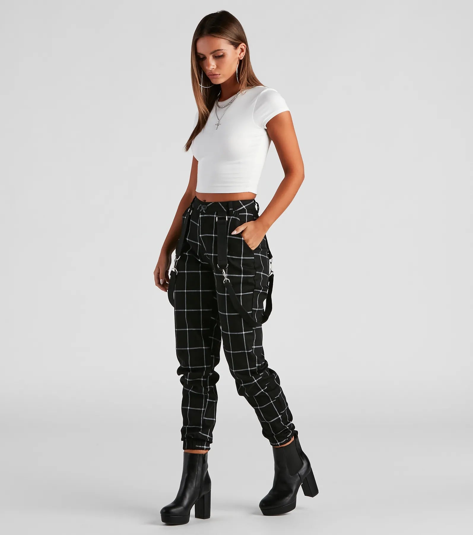 Gone Off The Grid Plaid Joggers - Image 5