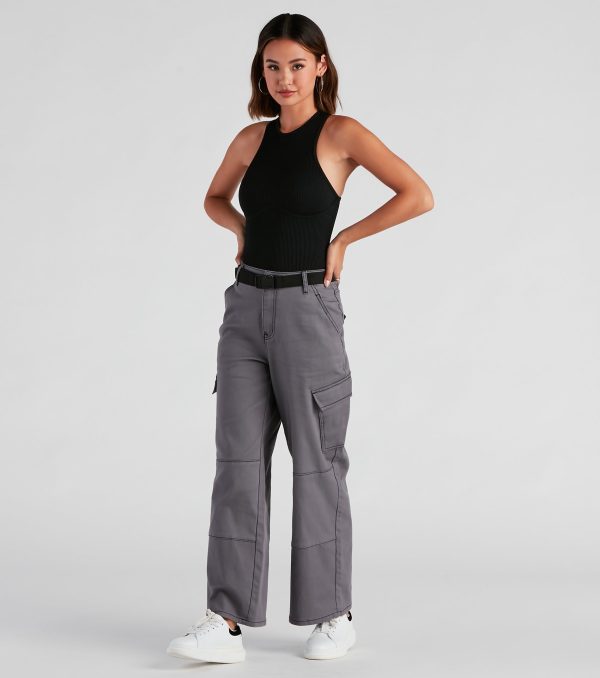 High Ranks Wide Leg Cargo Pants - Image 2