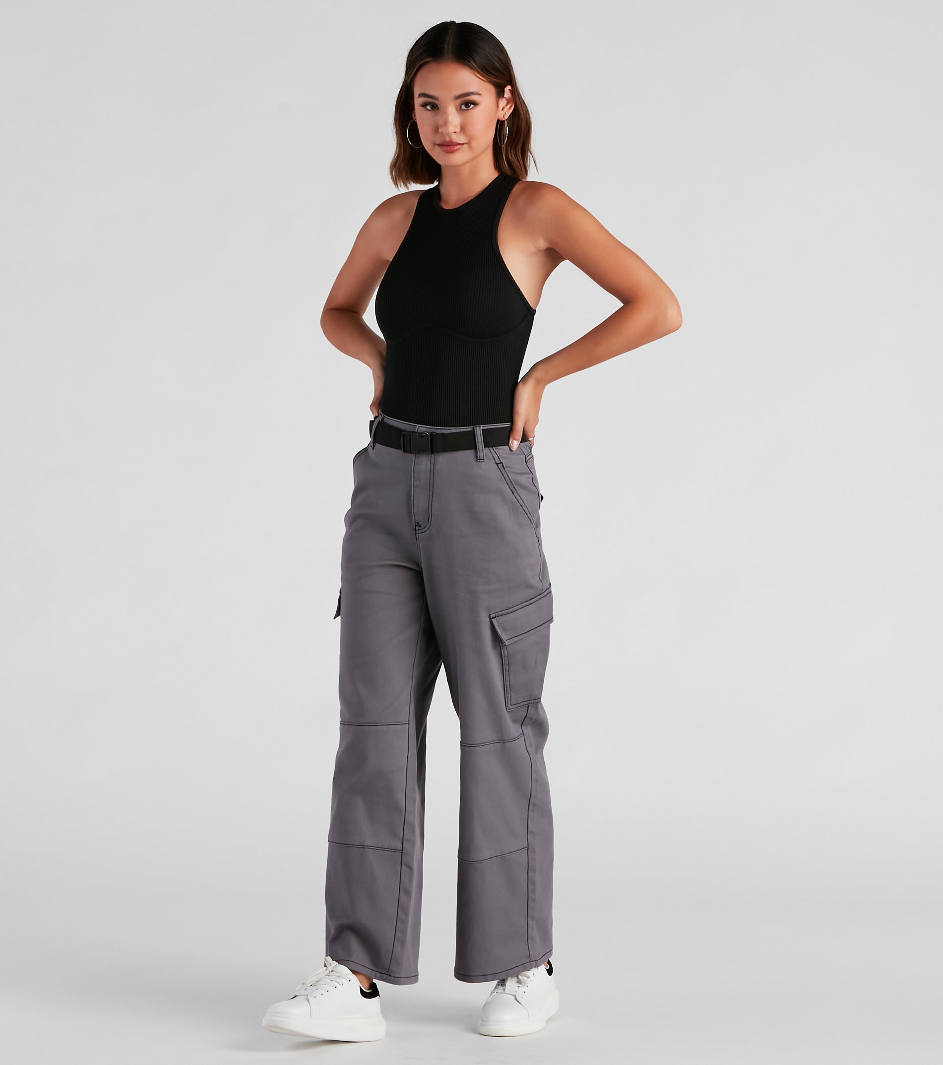 High Ranks Wide Leg Cargo Pants - Image 2