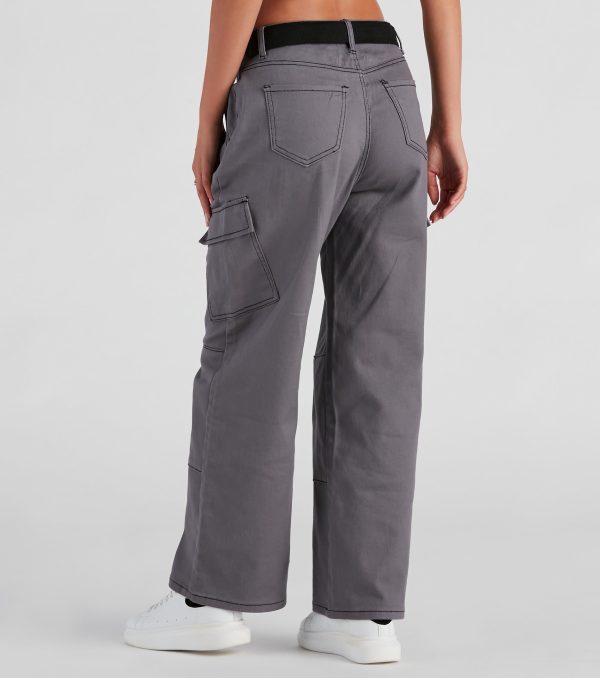 High Ranks Wide Leg Cargo Pants - Image 3