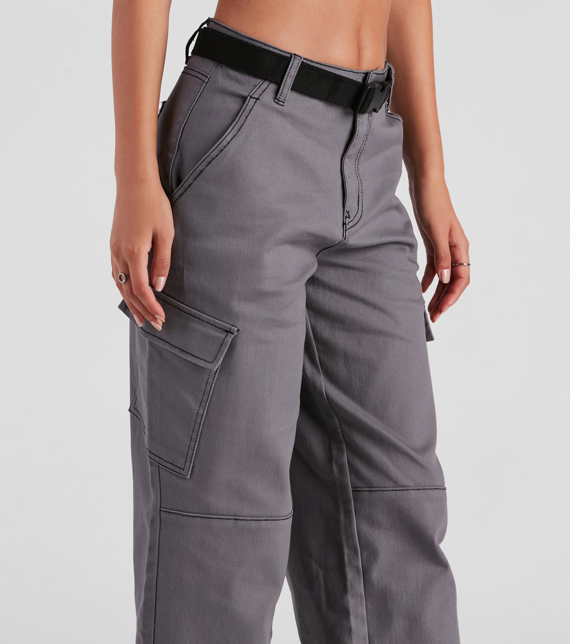 High Ranks Wide Leg Cargo Pants - Image 4
