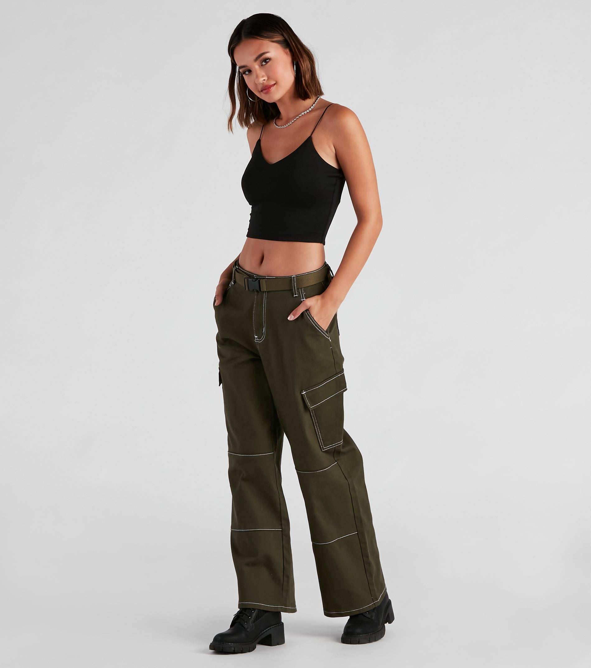 High Ranks Wide Leg Cargo Pants - Image 5