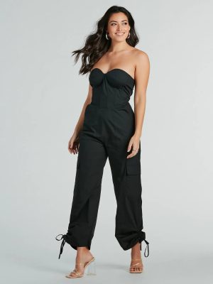 Weekend Fit Strapless Bustier Woven Jumpsuit