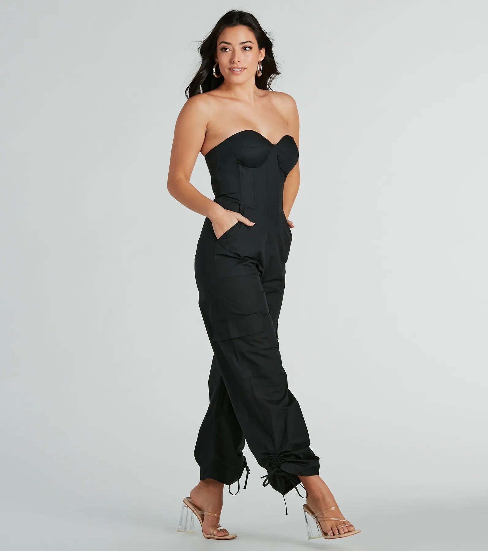 Weekend Fit Strapless Bustier Woven Jumpsuit - Image 3