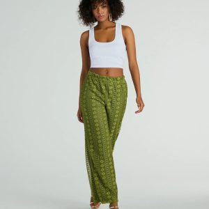 Weekend Breeze High-Rise Crochet Palazzo Pants