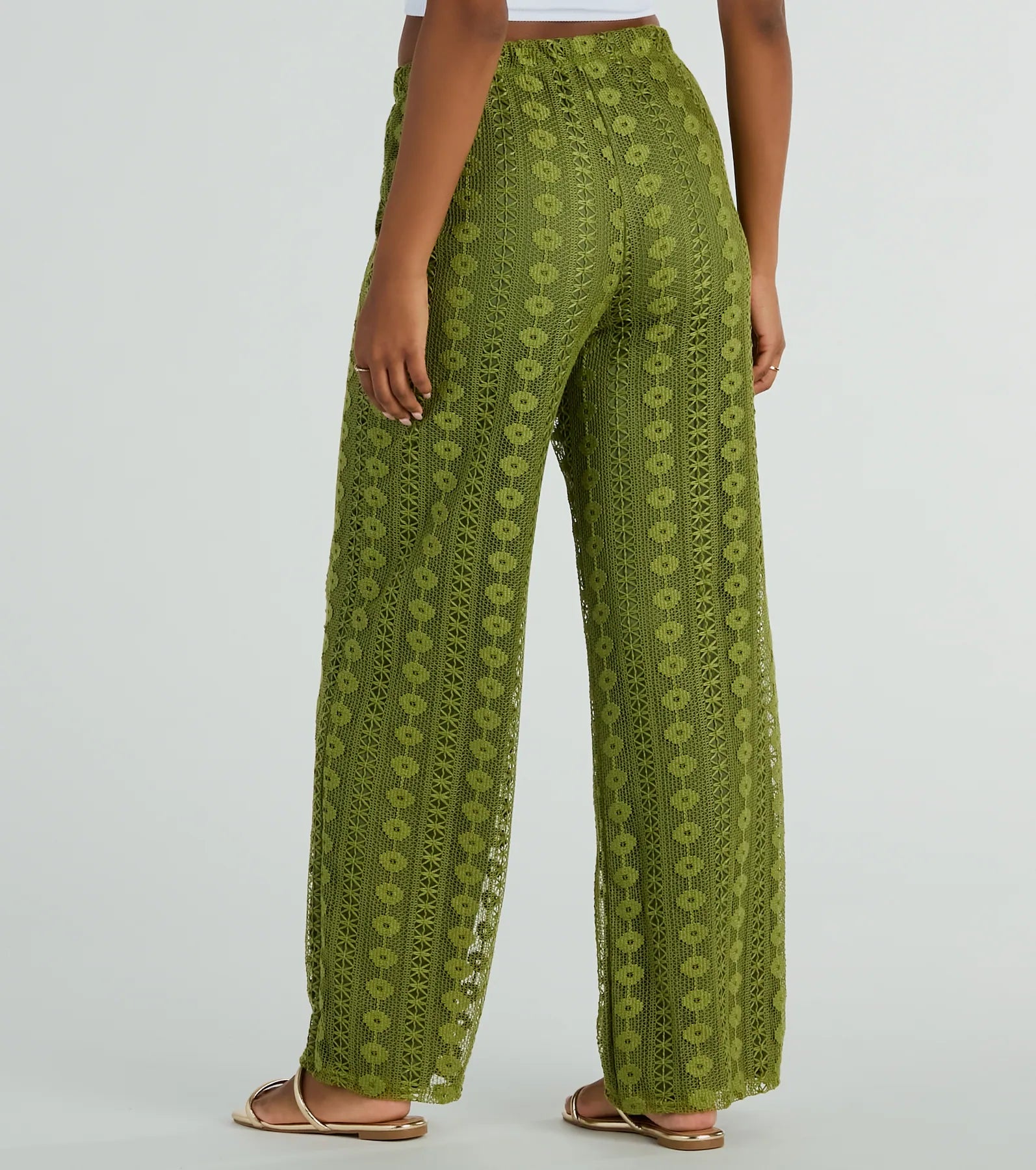 Weekend Breeze High-Rise Crochet Palazzo Pants - Image 2