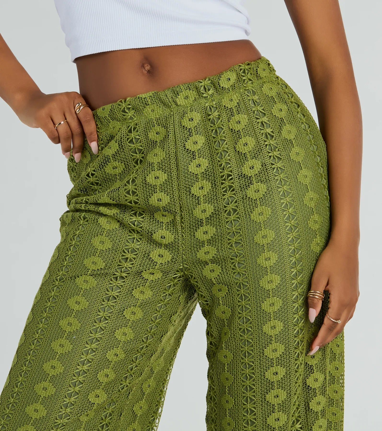 Weekend Breeze High-Rise Crochet Palazzo Pants - Image 4