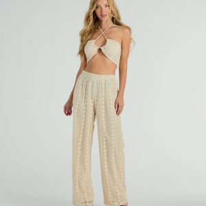 Sunshine Livin' High Rise Palazzo Crochet Pants
