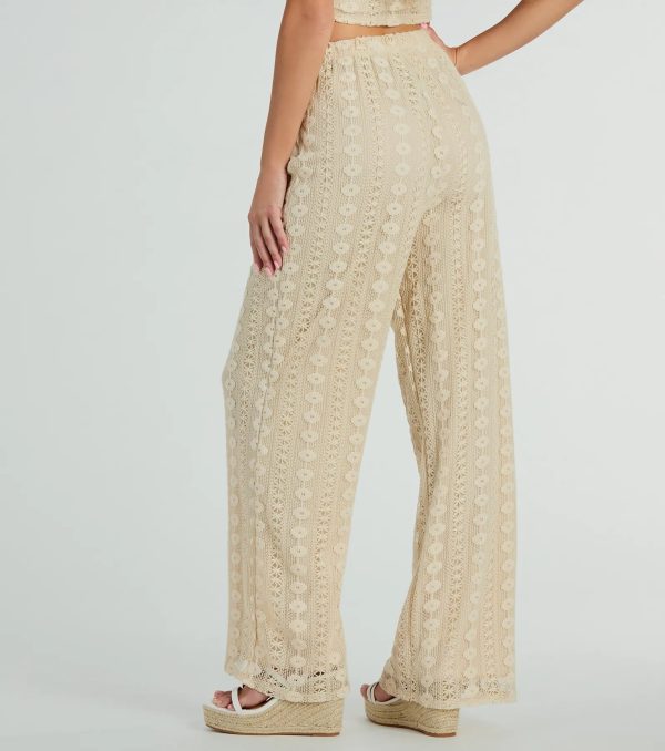 Sunshine Livin' High Rise Palazzo Crochet Pants - Image 3