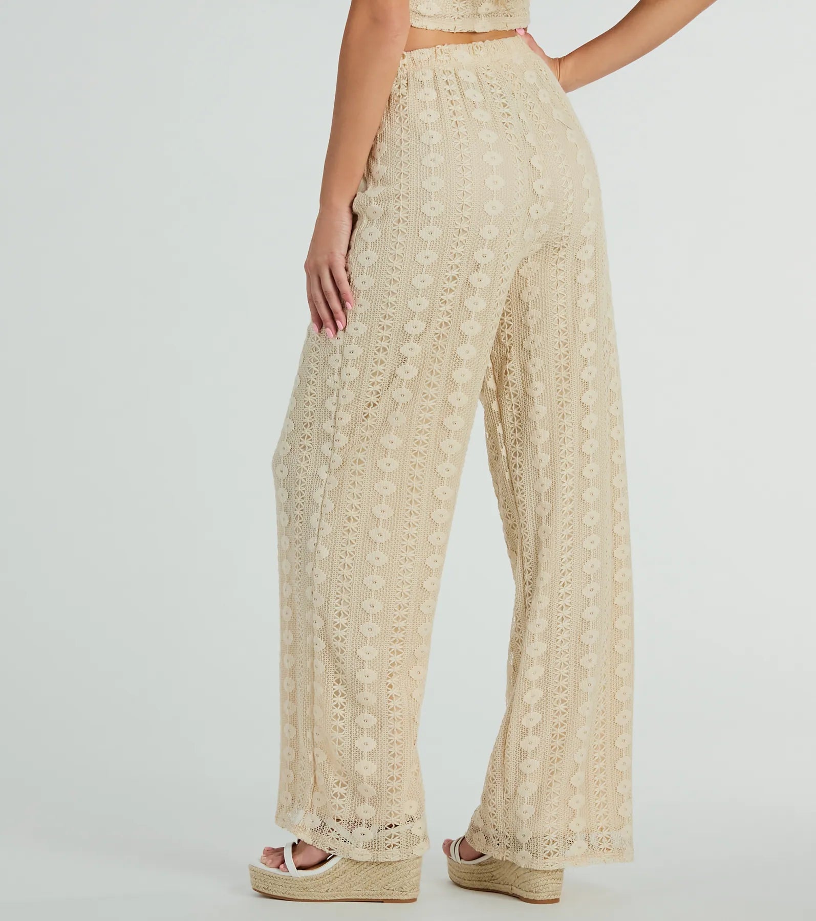 Sunshine Livin' High Rise Palazzo Crochet Pants - Image 3