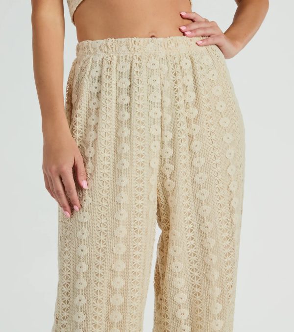 Sunshine Livin' High Rise Palazzo Crochet Pants - Image 4