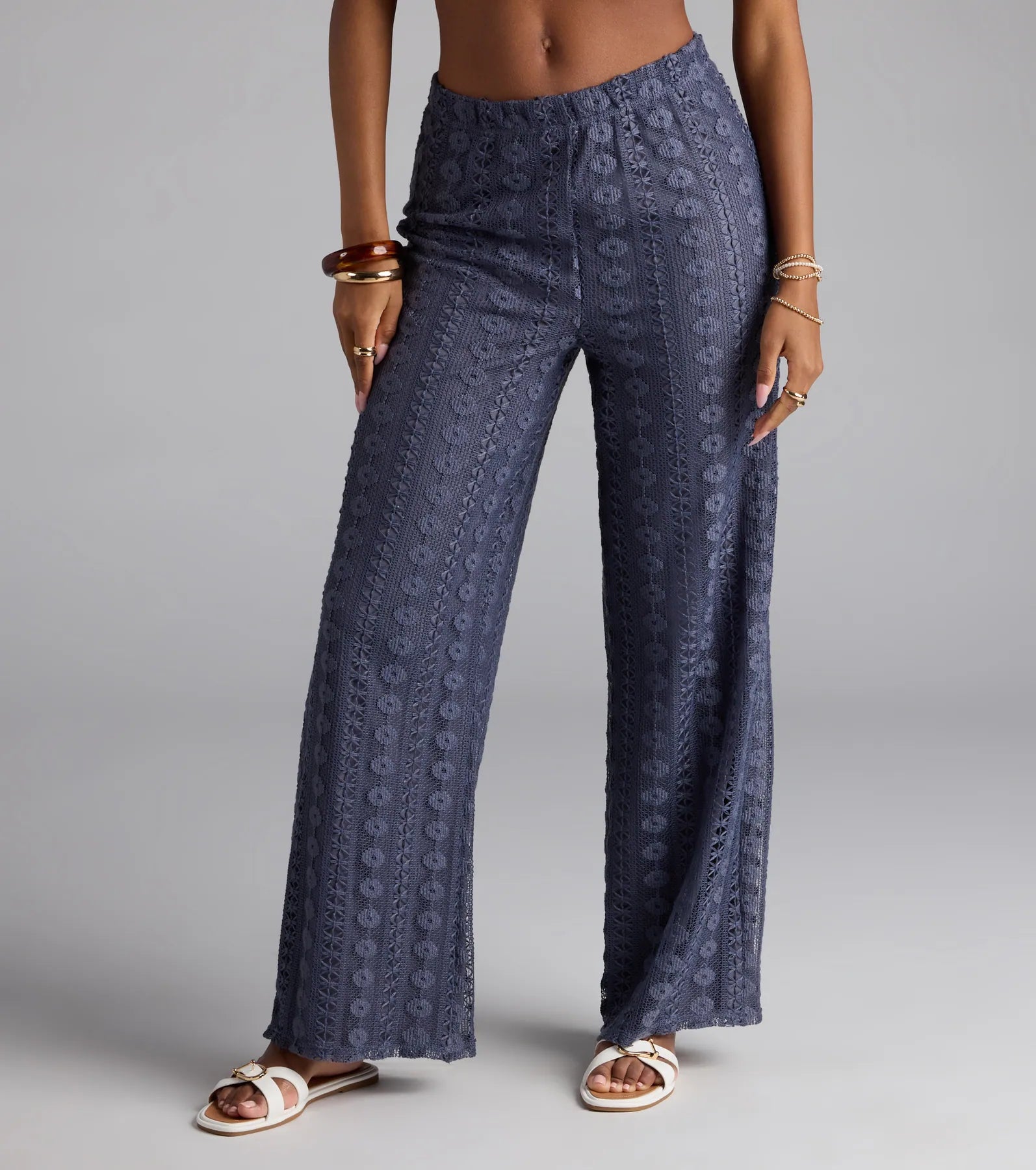 Weekend Breeze High-Rise Crochet Palazzo Pants - Image 12