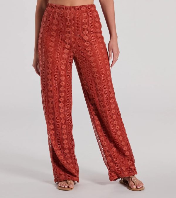 Weekend Breeze High-Rise Crochet Palazzo Pants - Image 8