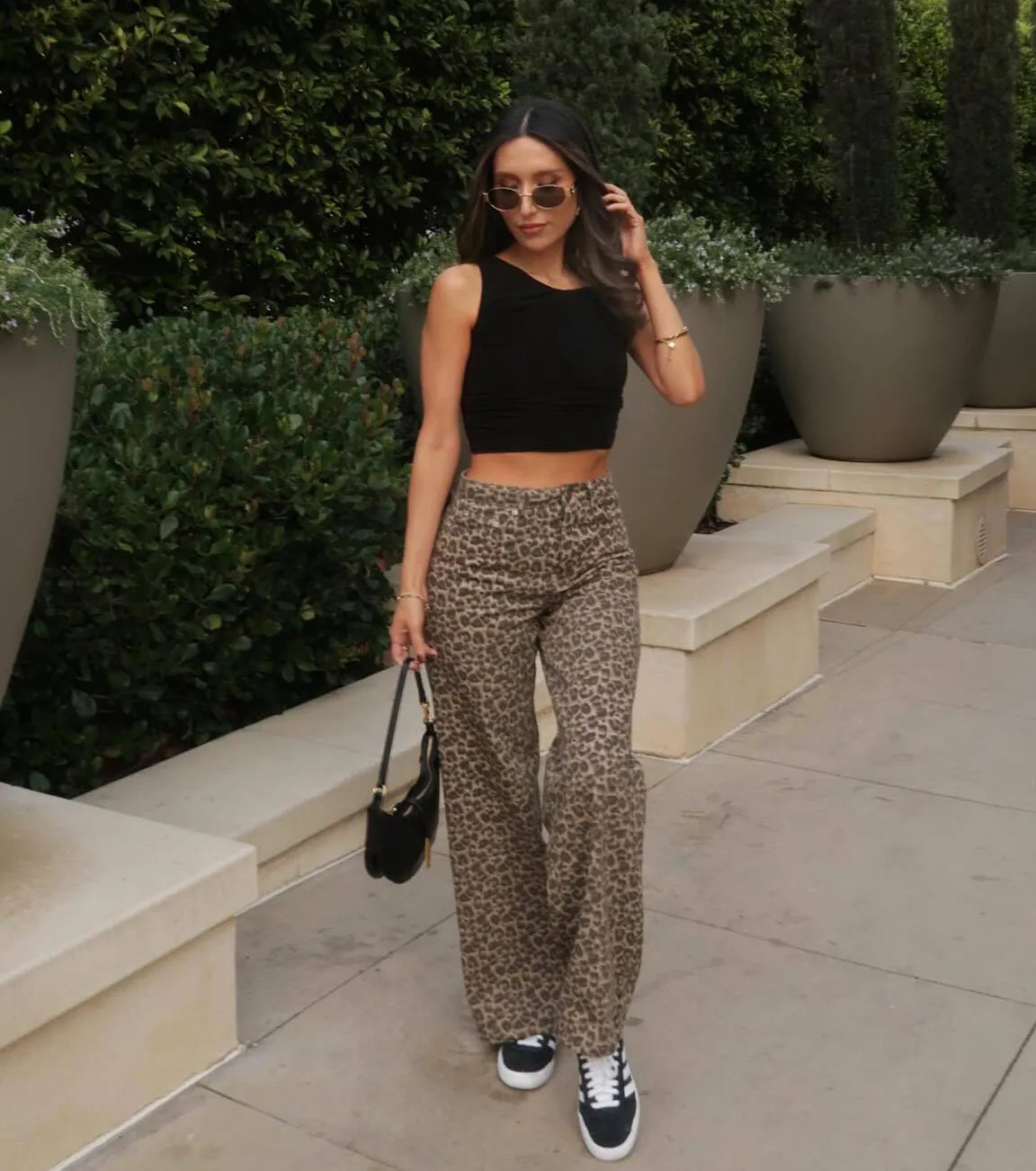 Wildly Chic Mid-Rise Leopard Print Baggy Pants - Image 7