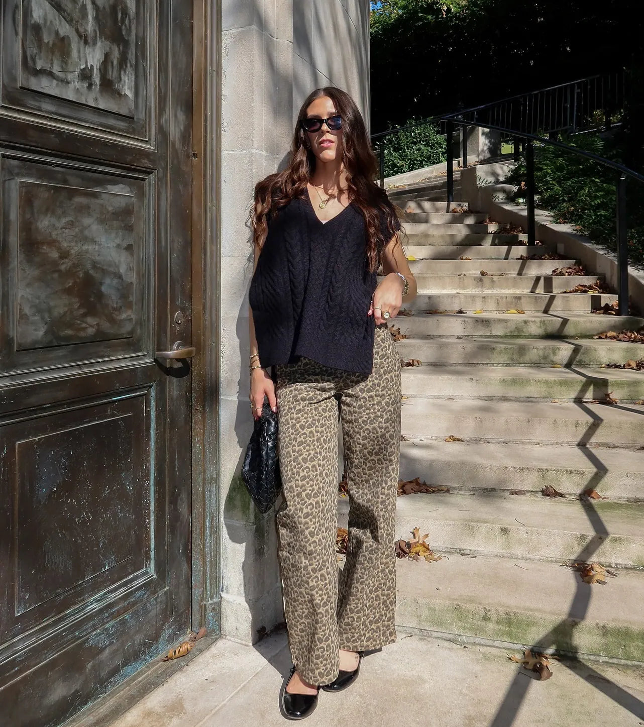 Wildly Chic Mid-Rise Leopard Print Baggy Pants - Image 5