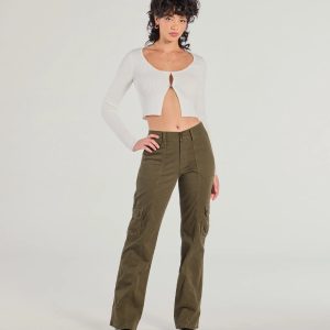 Take Charge Mid Rise Straight Cargo Pants