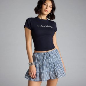 Prep It Up Ruffled Plaid Mid-Rise Skort