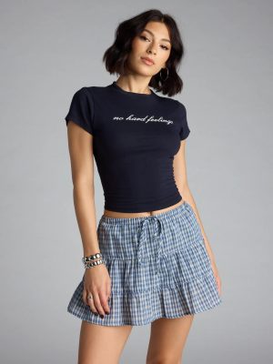 Prep It Up Ruffled Plaid Mid-Rise Skort